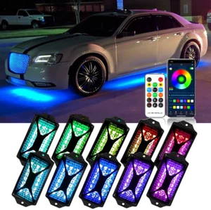 10 Pod RGB LED Rock Lights Underglow Light Body Kit Neon Music For Chrysler 300 - Picture 1 of 16
