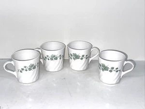 SET OF 4 VINTAGE CORELLE CALLAWAY IVY SWIRL COFFEE MUGS CUPS CORNING USA - Picture 1 of 4