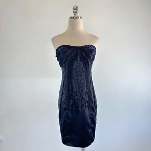 Vintage 90s Y2k Bebe Strapless Ruffle Design Mini Dress Grunge Going Out - Picture 1 of 3