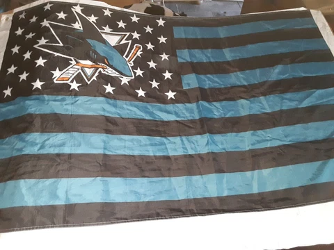 San Jose Sharks American Flag Teal & Black 3x5 Cover