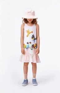 New Molo Carrie dress parrots love birds summer girls size 8-9 Years - Picture 1 of 4