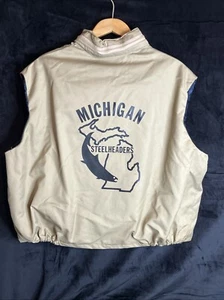 Vintage Stearns Fishing Vest MICHIGAN STEELHEADERS Mens 2XL USA Made Type III - Picture 1 of 20