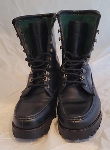 Ralph Lauren Polo Wakely oiled Calf Leather Men,s boots Black Size 10. Worn Good - Picture 1 of 7