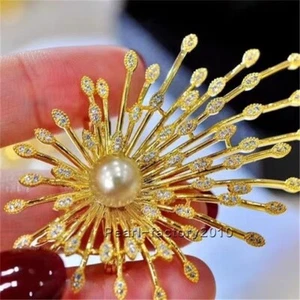 wunderschöne Südsee Göttin Perlen Brosche 925er - Bild 1 von 3