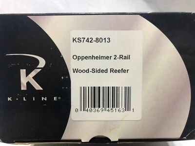 O Gauge K Line BK KS742-8013 Oppenheimer Woodsided Reefer w/ load & Ice 2R MIB - Image 1 of 2