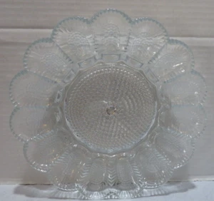 VTG  INDIANA HOBNAIL DEVILED EGG/DISH HOLDS 15 EGGS CLEAR GLASS 11"-1940'S - Picture 1 of 5
