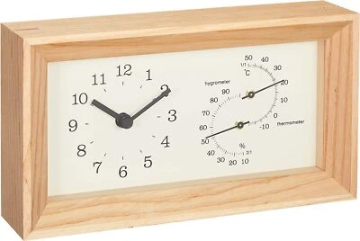 Lemnos Hanging Thermo-Hygrometer Analog Frame Natural Color LC13-14 NT - Image 1 of 4