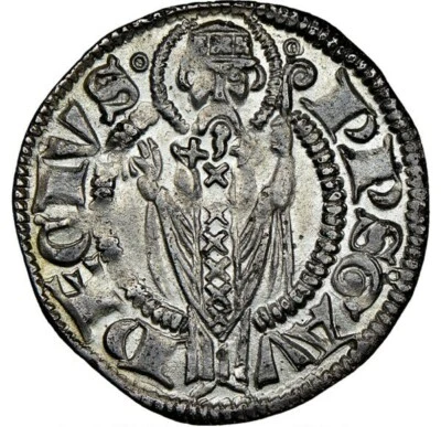 Italy, Rimini, Grosso Agontano (1250-1385) NGC AU58, Extremely Rare, Aqua Tint ! - Image 1 of 4