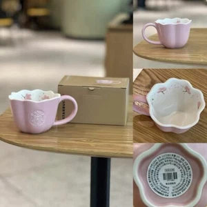 Nueva taza de cerámica Starbucks China 2025 Spring Sakura 3D rosa 10 oz - Imagen 1 de 5
