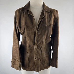 Vintage Joo Kay Hippie Suede Leather Jacket 60s 70s Festival Sz 36 S Distressed - Picture 1 of 16