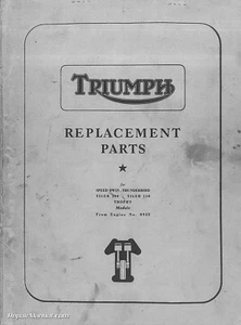1957 Triumph Speed Twin, Thunderbird, Tiger 100 110 and Trophy Parts Manual - Picture 1 of 1