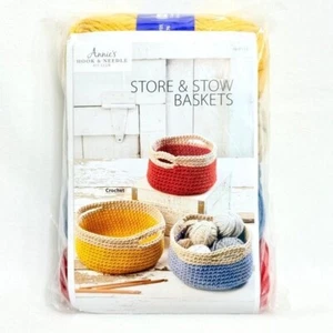 Annie's Hook & Needle Kit Club Crochet or Knit Store & Stow Baskets - New/Sealed - Picture 1 of 4