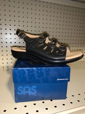 SAS Womens Mystic Open Toe Casual Slingback Sandals 9.5 Black - Image 1 of 2