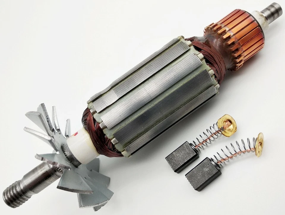 KRAFTFELD Motor anclaje rotor corredor + carbón para Makita cepillado 1923 B, N1923B, 1900B, 1901, 1902