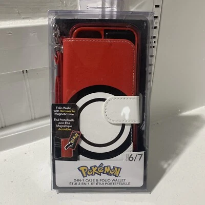 Pokemon GO 2 IN 1 Case & Folding Wallet iPhone 6 or 7 Red Pokeball Game Freak - Image 1 of 4