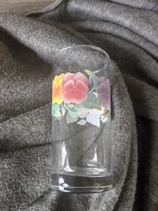 CORELLE SUMMER BLUSH 16 OUNCE ICE TEA TUMBLER DRINKING GLASS x 1 FREE USA SHIP - Picture 1 of 3