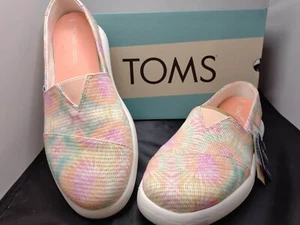 New TOMS Womans 10 M Alpargata Mallow Slip On Shoes Canvas Candy Pin Tie Dye NWT - Picture 1 of 4