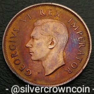 South Africa 1/2 Penny 1942. KM#24. Half Cent coin Sailing Ship Dromedaris WW2 P - Picture 1 of 7