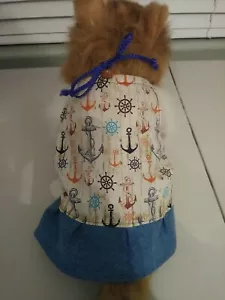 Hundekleid - Anker & Schiffsrad Muster - SM - Bild 1 von 6