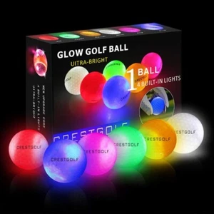 Premium 6 pièces balle de golf clignotante brillante nuit lumière lumineuse DEL - Photo 1/10
