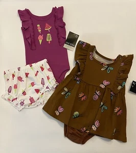 Baby Girl Clothes 3 Months Dress Shorts Bodysuit Cute Outfit New - Picture 1 of 3