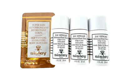 Sisley Autêntico Novo Lote de 4 Autêntico Removedor de Maquiagem Creme Autobronzeador - Imagem 1 de 4