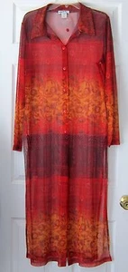 WOMENS COVERUP SEE THRU DRESS SLITS ON EA SIDE TO WAIST SZ L SEE PHOTOS NEW MINT - Picture 1 of 9
