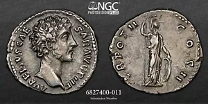 Marcus Aurelius Caesar antike Münze NGC XF. AR Denarius AD 161-180. A1200 - Bild 1 von 6
