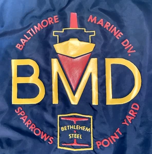 VTG Bethlehem Steel Jacket Sparrows Point Baltimore Marine Division BMD Mens XL - Picture 1 of 17