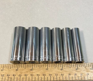 Craftsman Socket Set 6 Pc 3/8" Drive Deep Well SAE 12 Point -G- USA - Picture 1 of 6