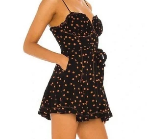 Free People Women's Black Combo Spotty Dotty Sleeveless One-Piece Romper Size 12 - Picture 1 of 3