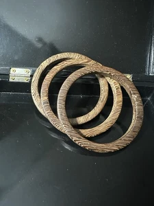 Vintage 3er Set Holz Armreif Armbänder  - Bild 1 von 5