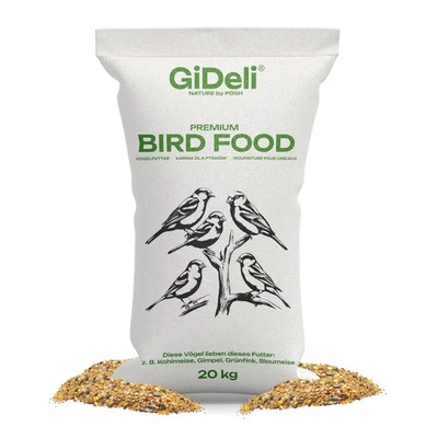 GiDeli Vogelfutter 20kg | Ganzjähriges Futter für Wildvögel | Premium Körnermisc - Bild 1 von 4