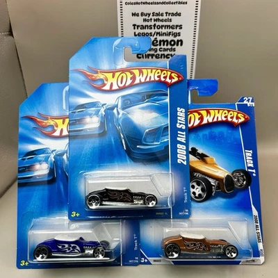 Hot Wheels 2008 All Stars 3 Window Track T синяя черная медная карточка - Изображение 1 из 2