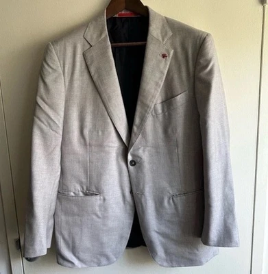 Bespoke ISAIA Light Gray Silk Blend Blazer Purple Label - Image 1 of 4