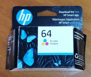 NOWY ZAPIECZĘTOWANY Oryginalny trójkolorowy wkład atramentowy HP 64, Exp 12/24 - Zdjęcie 1 z 2