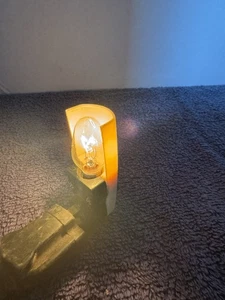 Vintage Steck Nachtlicht MCM Beige Kunststoff Horizontal Stil FUNKTIONIERT - Bild 1 von 8