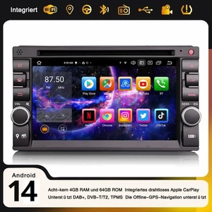 64GB 2Din Android 14 Autoradio GPS Für Nissan CD USB DAB+ Bluetooth Carplay Wifi - Bild 1 von 20