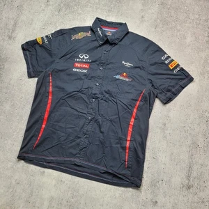 Vintage Red Bull Pepe Jeans Formula 1 Racing F1 Sebastian Vettel Shirt Size L - Picture 1 of 9
