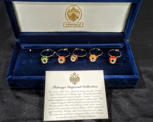 Faberge Imperial Egg Wine Charm Set Of Five In The Box - Picture 1 of 12