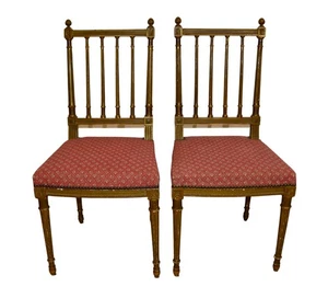 elegante coppia di sedie dorate Luigi XVI epoca '800 francese - Foto 1 di 16