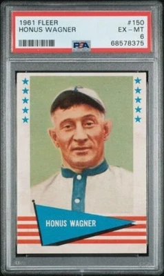 1961 Fleer Honus Wagner No150 PSA 6 НОВАЯ ЭТИКЕТКА ВИНТАЖНЫЙ БЕЙСБОЛ HOF - Изображение 1 из 2