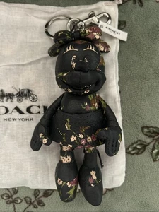 SELTEN NEU COACH X MINNIE MOUSE LEDER MARINEBLAU/BLUMEN 6" SCHLÜSSELANHÄNGER KETTE - Bild 1 von 18