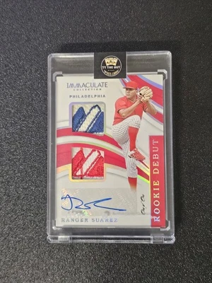 2019 Immaculate Ranger Suarez 1/1 Patch Auto RPA Rookie Debut Phillies - Image 1 of 2