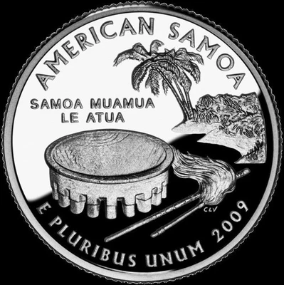 2009-S Territory Quarter *AMERICAN SAMOA* Gem DCAM. Beautiful Proof Clad Coin - Image 1 of 4