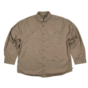 VTG 90s Alpine Design Khaki Button Up Shirt Long Sleeve Cotton Size XXL - Picture 1 of 14