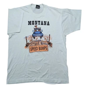 VTG Montana Speed Bumps 1991 Single Stitch Mens Medium Short Sleeve T-shirt  - Picture 1 of 12