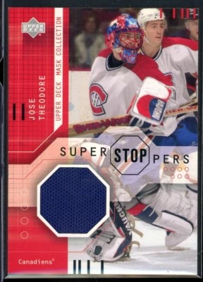 2001-02 UD Mask Collection Goalie Jerseys #SSTH Jose Theodore - Image 1 of 2