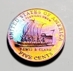 TONED 2004 S JEFFERSON NICKEL KEELBOAT PROOF UNC #C2506 - Picture 1 of 2