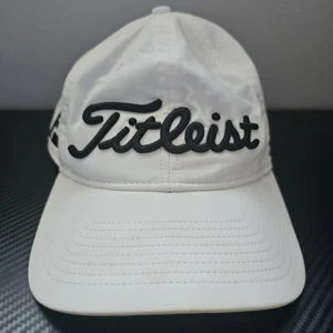 Titleist Tour Performance Mesh Hat White Navy Blue Letters -  Pro V1 FootJoy FJ - Picture 1 of 8